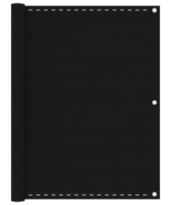 vidaXL Paravan de balcon, negru, 120x400 cm, HDPE