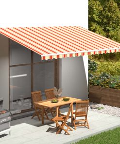 vidaXL Pânză de rezervă copertină, galben și portocaliu, 5x3 m