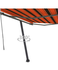 vidaXL Copertină autonomă retractabilă automat oranj&maro 300x250 cm
