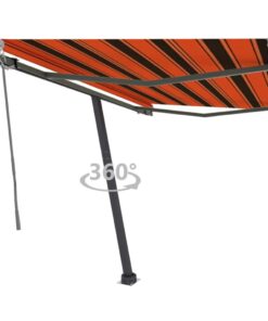 vidaXL Copertină autonomă retractabilă automat, oranj&maro 350x250 cm