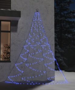 vidaXL Brad de perete cârlig metalic albastru 260 LED 3 m int/exterior