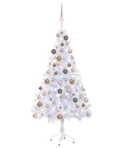 vidaXL Brad de Crăciun pre-iluminat cu globuri, 120 cm, 230 ramuri