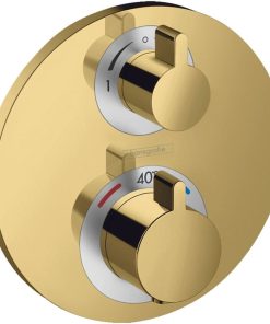Baterie cada sau dus termostatata culoare auriu lucios Hansgrohe, Ecostat S