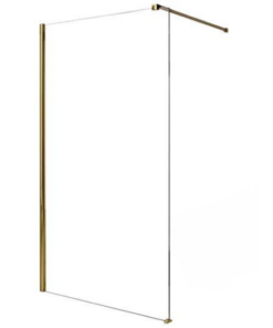 Paravan dus sticla securizata walk-in 100x200 cm, auriu periat, Mediterraneo Foxy