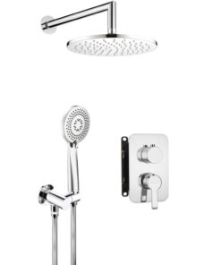 Set de dus incastrat cu baterie inclusa, culoare crom lucios, Deante Arnika
