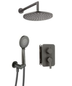Set de dus incastrat cu baterie inclusa, culoare titan, Deante Arnika