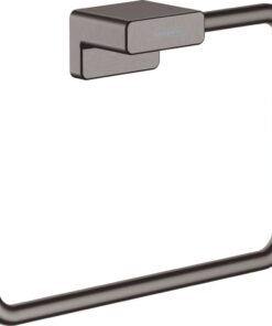 Suport prosop baie, negru periat, Hansgrohe AddStoris