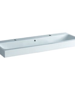 Lavoar dublu Geberit iCon 120x48.5cm doua orificii baterie montare pe mobilier alb