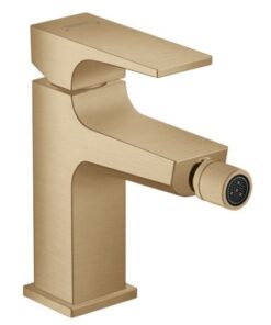 Baterie bideu Hansgrohe Metropol cu ventil push-open bronz periat