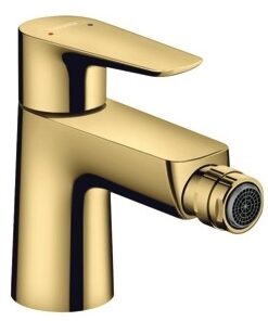 Baterie bideu Hansgrohe Talis E cu ventil pop-up gold optic lustruit