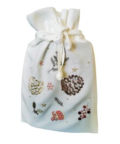 Saculet Sander Embroidery Winter's Tale 20x30cm 29 ecru
