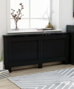 vidaXL Mască de calorifer, negru, 172 x 19 x 81,5 cm, MDF