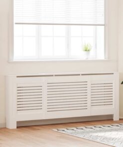 vidaXL Mască pentru calorifer, alb, 205 cm, MDF