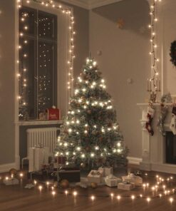 vidaXL Instalație cu 150 LED-uri, alb cald, 15 m, PVC