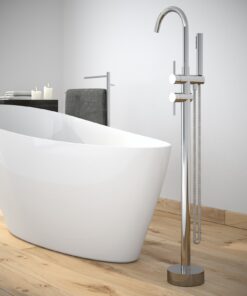 Baterie cada cu montaj pe pardoseala Besco Illusion crom