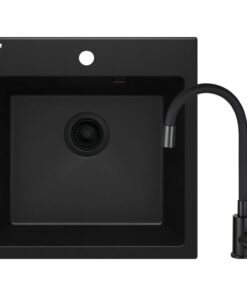 Chiuveta bucatarie compozit si baterie neagra Deante Evora