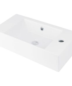 Lavoar pe blat Deante Hiacynt New, orificiu baterie dreapta, alb lucios, 51 cm