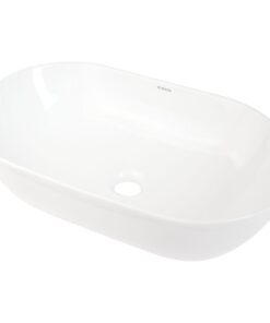 Lavoar pe blat Deante Peonia oval, alb lucios, 50 cm