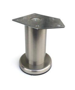 Picior metalic Cilindric pentru mobilier D:42 mm, H:100 mm, finisaj inox