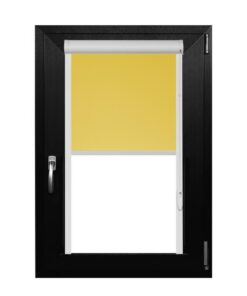 Rulou Textil Casetat , Opac , Galben , L 79 cm X H 140 cm