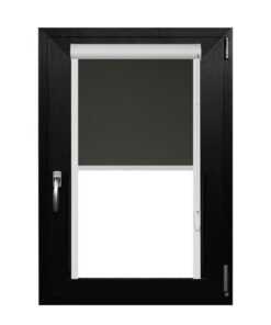 Rulou Textil , Casetat , Semiopac , Gri Inchis , L 80 cm X H 140 cm