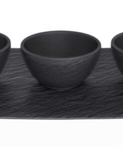Set 3 boluri cu tava suport Villeroy & Boch Manufacture Rock