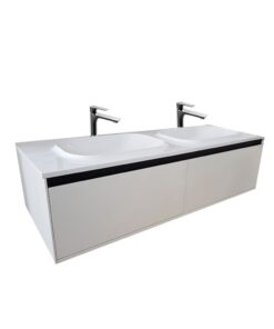 Set dulap baie cu lavoar inclus Kolpasan Pandora, 150 cm, alb