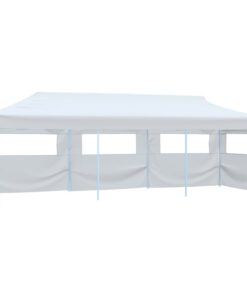 vidaXL Cort petrecere pliabil cu 5 pereți laterali, alb, 3 x 9 m