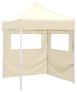 vidaXL Cort de petrecere pliabil cu 2 pereți, crem, 2 x 2 m, oțel