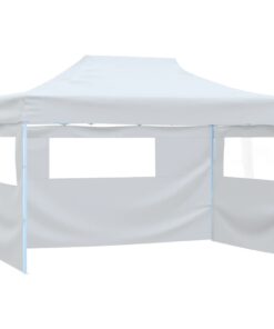 vidaXL Cort de petrecere pliabil cu 3 pereți laterali, alb, 3x4m, oțel