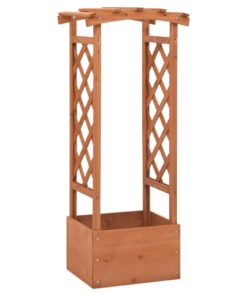 vidaXL Jardinieră cu spalier și arcadă, 49x39x117 cm, lemn de brad