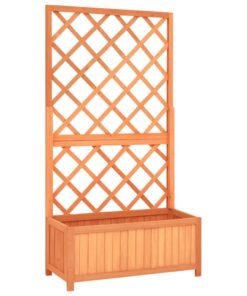 vidaXL Jardinieră cu spalier, maro, 70x30x135 cm, lemn masiv brad