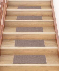 vidaXL Covorașe de scări autoadezive, 15 buc., maro deschis, 60x25 cm