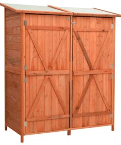 vidaXL Magazie grădină pentru unelte, 136x75x160 cm, lemn masiv brad