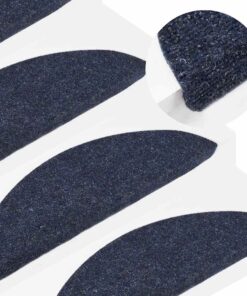 vidaXL Covorașe scări autoadezive, 15 buc.,albastru, 56x17x3 cm