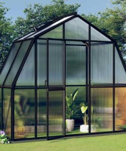 vidaXL Seră cu cadru de bază, antracit, 3,3 m², aluminiu