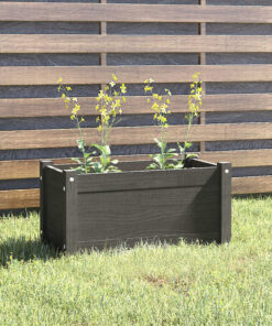 vidaXL Jardinieră de grădină, gri, 60x31x31 cm, lemn masiv de pin