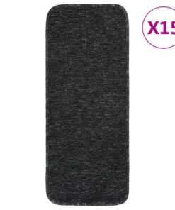 vidaXL Covorașe de scări, 15 buc., antracit, 60x25 cm, dreptunghiular