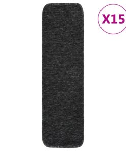 vidaXL Covorașe de scări, 15 buc., antracit, 75x20 cm, dreptunghiular