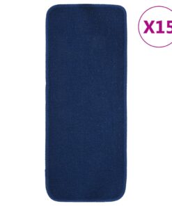 vidaXL Covorașe de scări, 15 buc., bleumarin, 60x25 cm, dreptunghiular