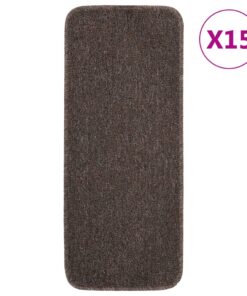 vidaXL Covorașe de scări, 15 buc., maro, 60x25 cm, dreptunghiular