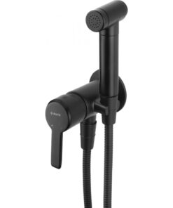 Baterie bideu incastrata cu para de dus culoare negru mat Deante, Arnika