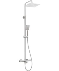 Coloana de dus cu baterie termostatata, culoare otel slefuit, Deante