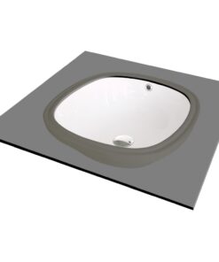 Lavoar incastrat Deante Alpinia, patrat, 38 cm, alb lucios