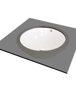 Lavoar incastrat Deante Alpinia, rotund, 38 cm, alb lucios