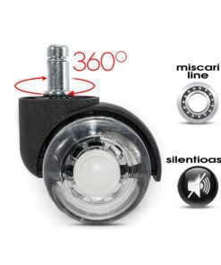 Role duble silicon transparente pentru scaun de birou