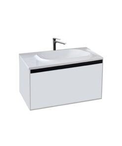 Set dulap baie cu lavoar inclus Kolpasan Pandora, 75 cm, alb