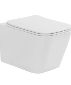 Set vas wc suspendat cu spalare Tornado Flush, capac soft close si quick release, alb, Fluminia