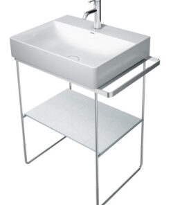 Consola metalica pe pardoseala pentru lavoar Duravit DuraSquare 665x451mm cu port-prosop reversibil fara raft crom