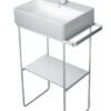 Consola metalica pe pardoseala pentru lavoar Duravit DuraSquare 516x333mm cu port-prosop reversibil fara raft crom